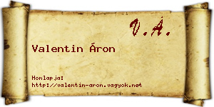 Valentin Áron névjegykártya